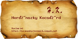 Horánszky Kocsárd névjegykártya